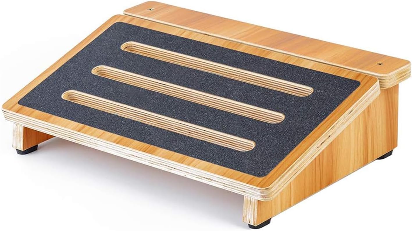 StrongTek Fußstütze Schreibtisch-Zubehör, abgeschrägter rutschfester Fußhocker aus Holz