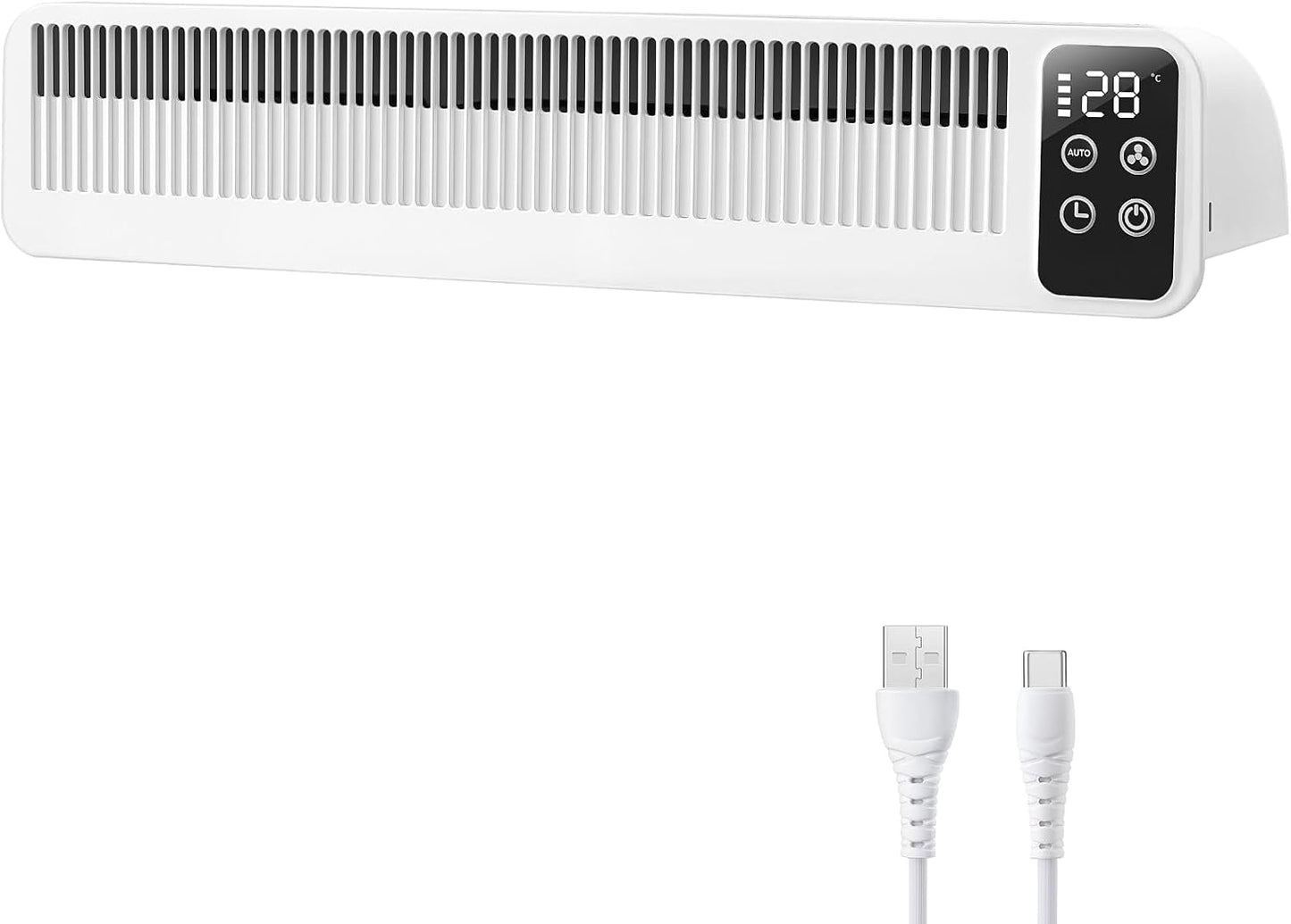 SURAIELEC Heizkörper Ventilator, 3 Lüfter mit Auto-Modus, 5200mAh Akku,Weiß