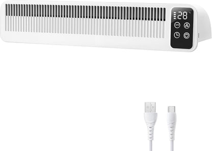 SURAIELEC Heizkörper Ventilator, 3 Lüfter mit Auto-Modus, 5200mAh Akku,Weiß