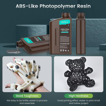 SUNLU ABS-Like 3D Drucker Resin 1KG Vert, Sans Spröde, Schnell Härtend, 405nm UV Photopolymer Harz pour 4K/8K LCD/DLP/SLA Impression 3D, Haute Präzision, 1000g