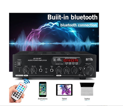 Sunbuck Heim Récepteur stéréo stéréo 1200 W Bluetooth Audio-Leistungsverstärker 110 V/220 V DC 12 V Entrée AUX USB SD 2 * Entrée microphone