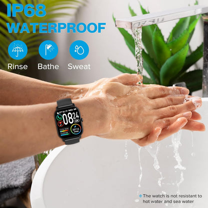 Montre intelligente Sudugo avec fonction téléphonique, écran tactile de 1,85 pouces, 112 modes sportifs, étanchéité IP68, avec moniteur de fréquence cardiaque Schrittzähler pour iOS/Android