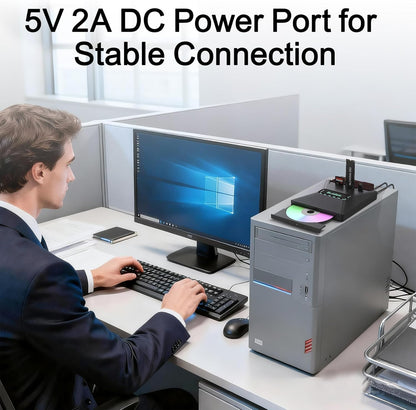 SUIDEK Externes CD DVD-Laufwerk für Laptops, tragbarer 7-in-1-CD DVD