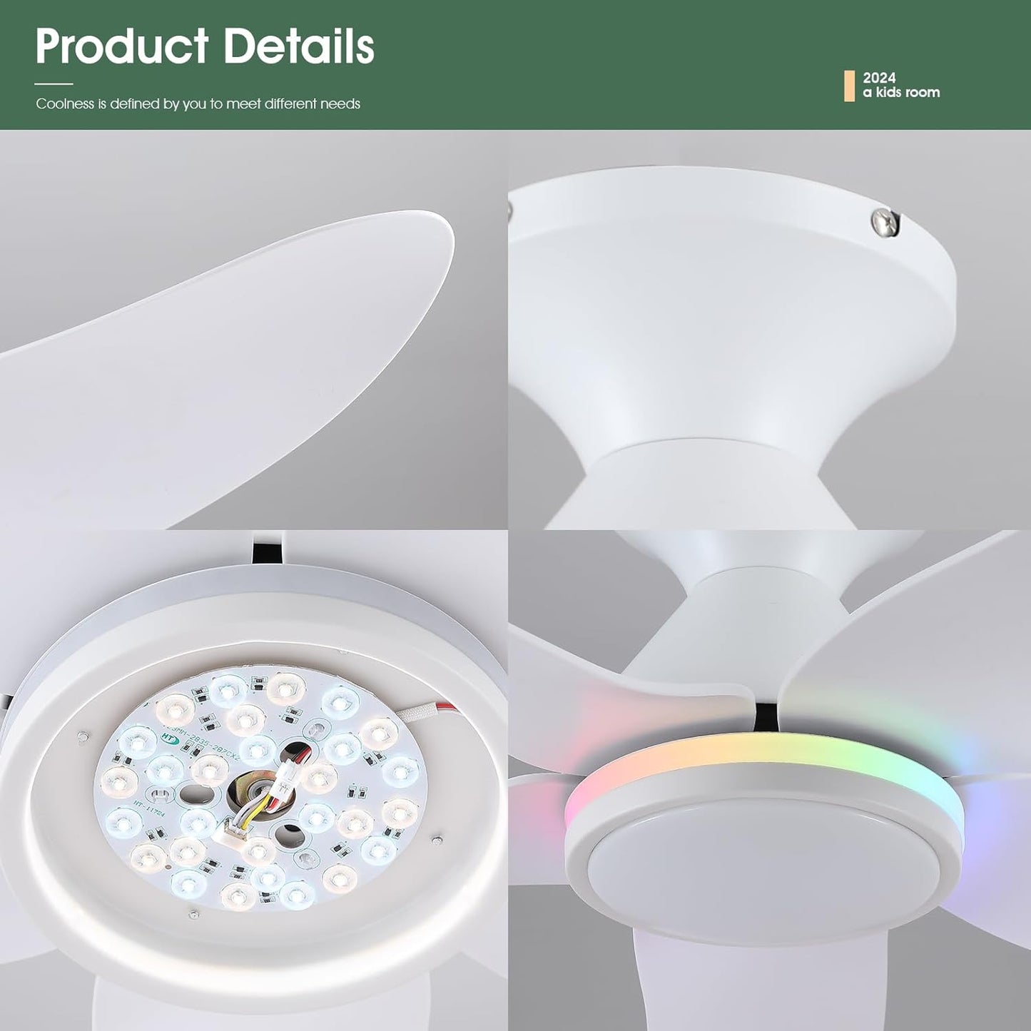 Surtime Deckenventilator mit Beleuchtung Leise, 117cm mit Licht und Fernbedienung
