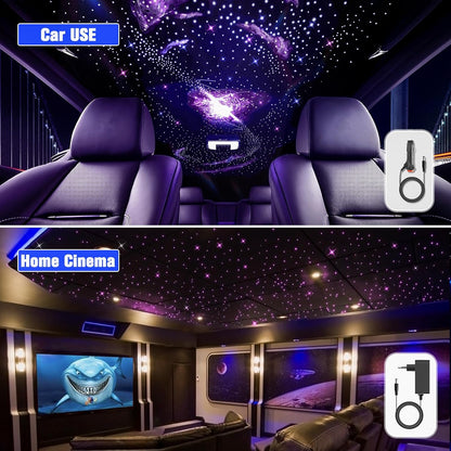 SUNKENET 20W Twinkle Sternenhimmel Auto, 800pcs*0.75mm*4m Sternenhimmel Glasfaser RGBW