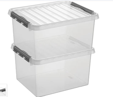 6 X Sunware Aufbewahrungsbox mit Deckel 36 Liter 400x260x500mm transparent 6 stück