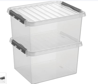 6 X Sunware Aufbewahrungsbox mit Deckel 36 Liter 400x260x500mm transparent 6 stück