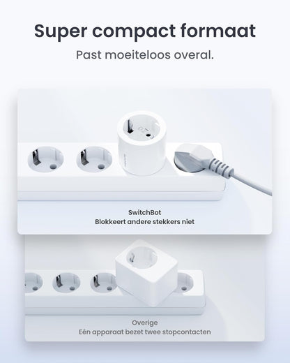 SwitchBot Plug Mini Matter-fähig mit Leistungsüberwachung 4er Pack, WLAN Steckdose