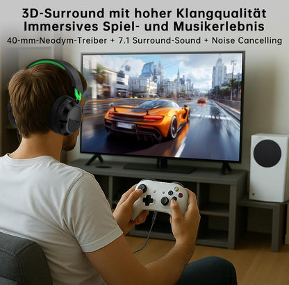 Syndesmos Gaming-Headset für PS5, PS4, PC, Xbox, Nintendo Switch, Headset mit Mikrofon