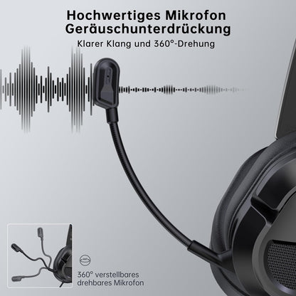 Syndesmos Gaming-Headset für PS5, PS4, PC, Xbox, Nintendo Switch, Headset mit Mikrofon