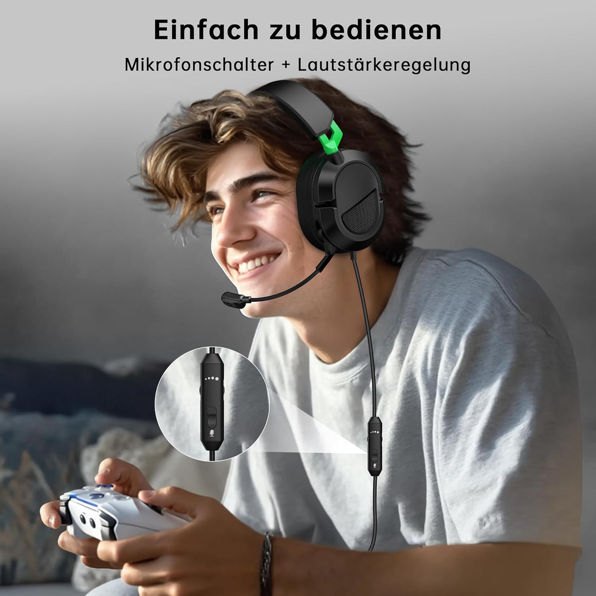 Syndesmos Gaming-Headset für PS5, PS4, PC, Xbox, Nintendo Switch, Headset mit Mikrofon