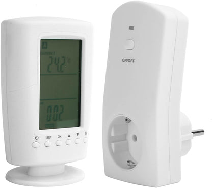 TS-2000 Thermostatsteckdose, Funk-Fernprogrammierbarer Thermostatregler mit Hintergrundbeleuchtung LCD-Display