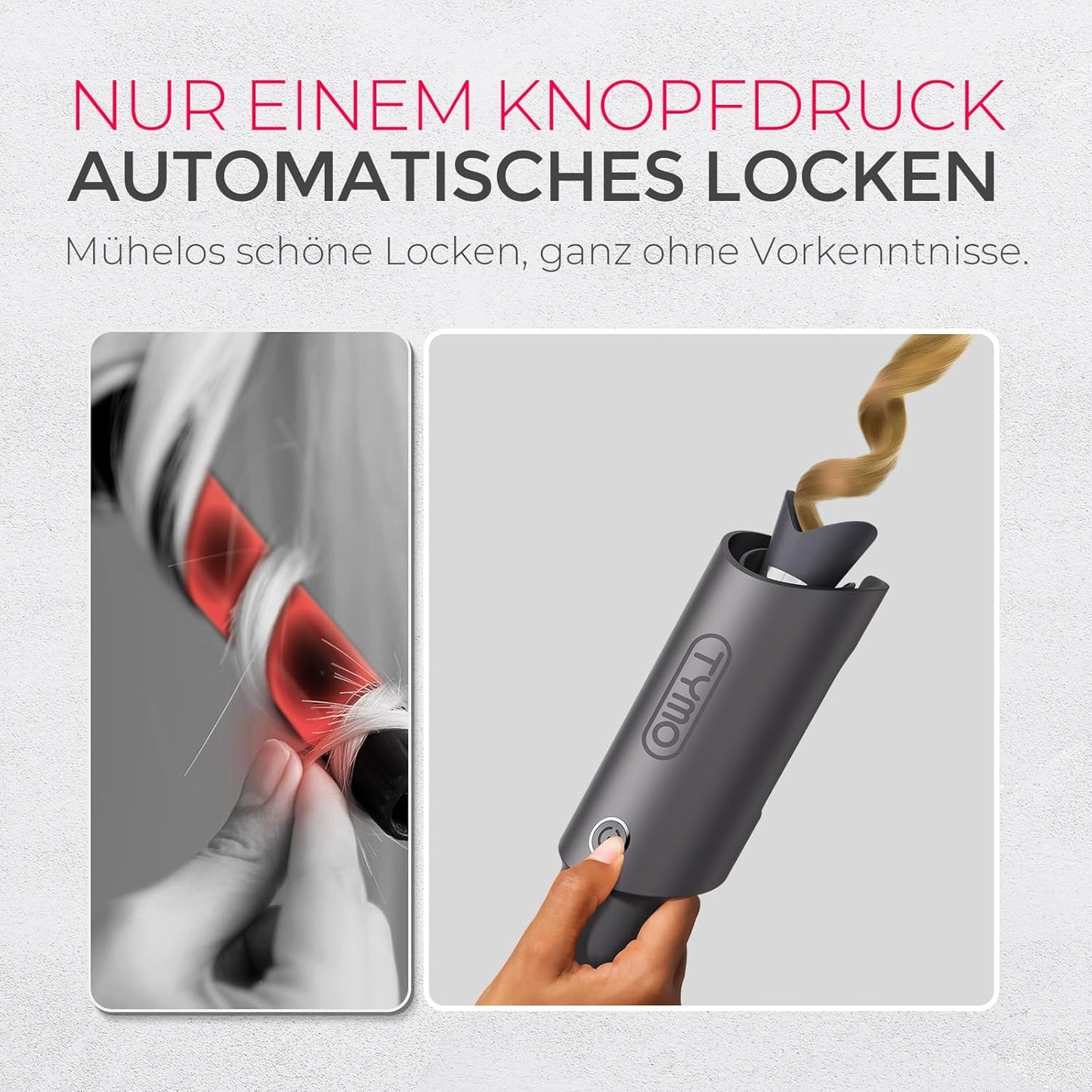 TYMO CURLPRO Lockenstab Automatisch Große Locken  25mm  3 Temp Rotierender