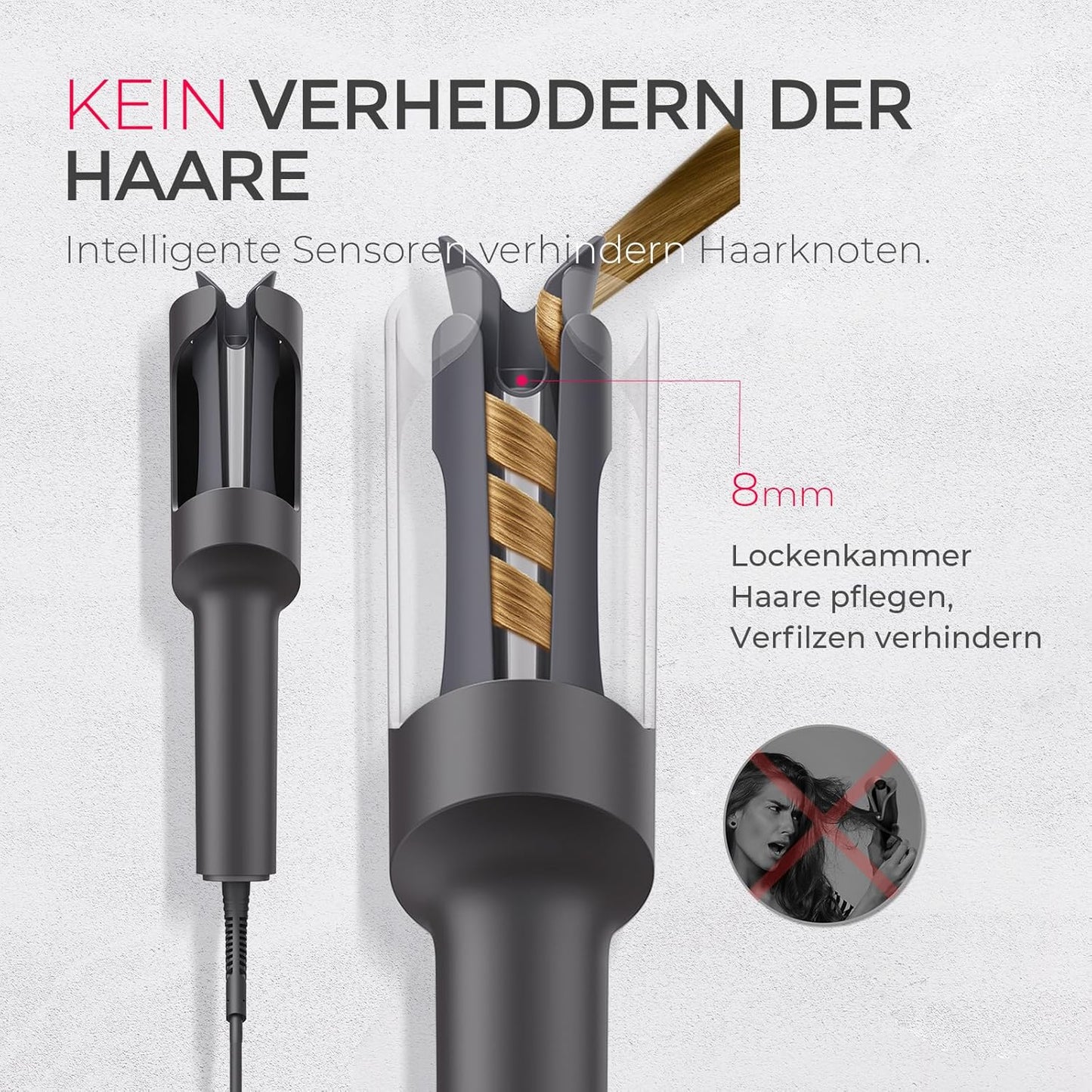 TYMO CURLPRO Lockenstab Automatisch Große Locken  25mm  3 Temp Rotierender