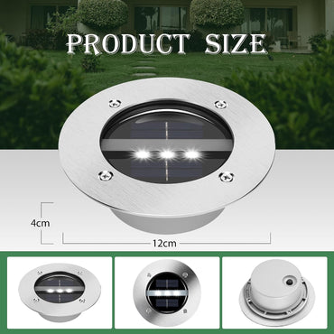 TOSHIN Solarleuchte für den Boden, Garten, wasserdicht, IP65, Solarstrahler rund, kaltweiß, 8 Stück 