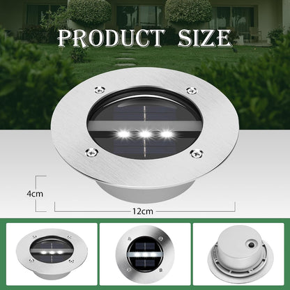 TOSHIN Solarleuchte für den Boden, Garten, wasserdicht, IP65, Solarstrahler rund, kaltweiß, 8 Stück 