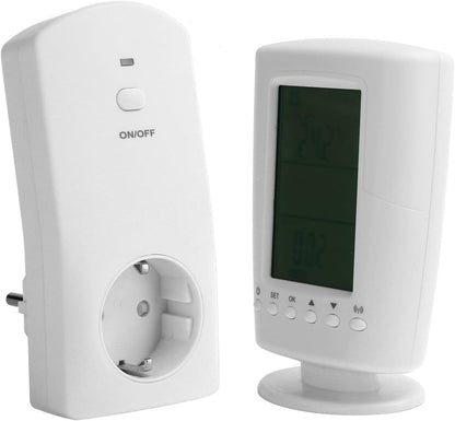 TS-2000 Thermostatsteckdose, Funk-Fernprogrammierbarer Thermostatregler mit Hintergrundbeleuchtung LCD-Display