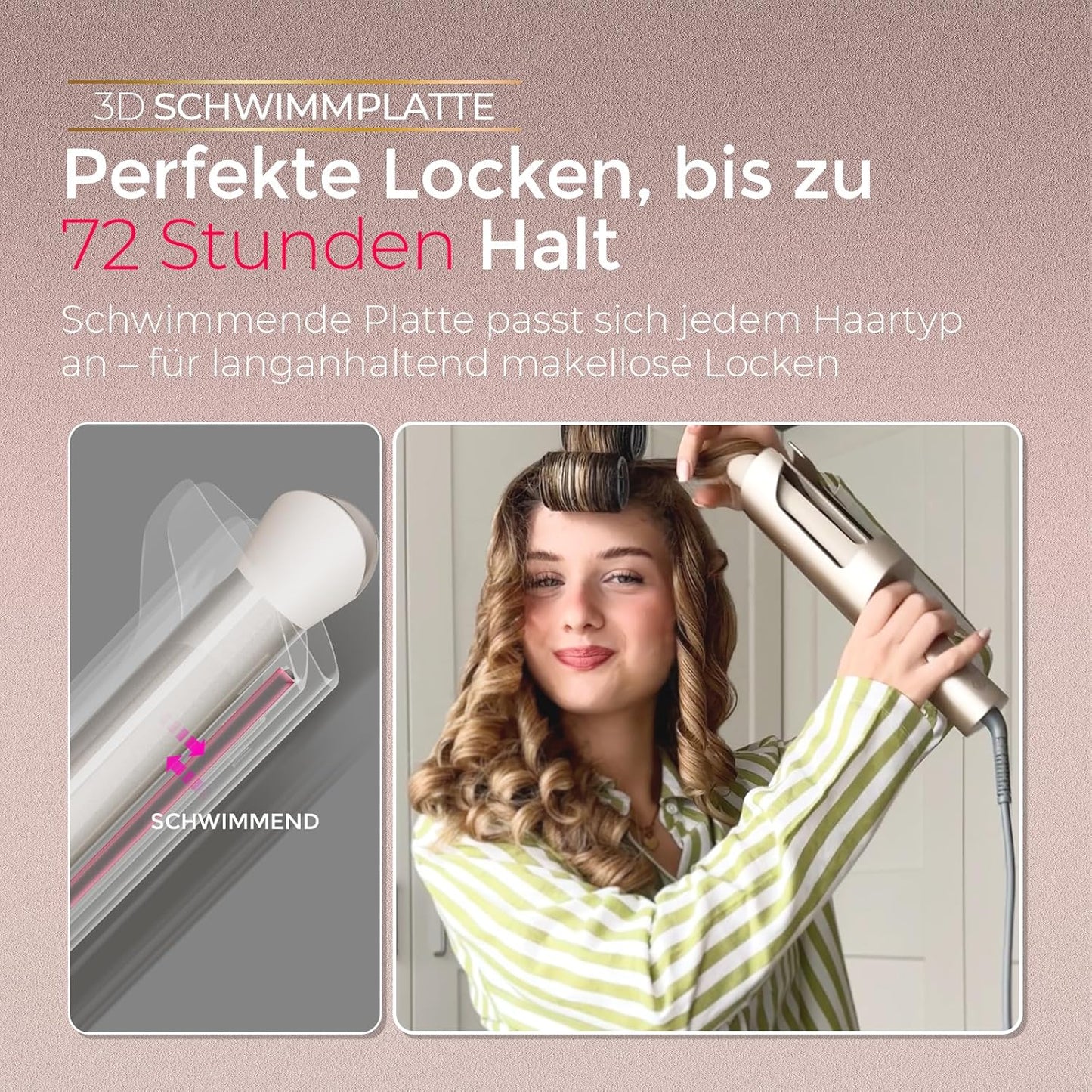 TYMO Curlpro Plus Lockenstab Automatisch 25mm Anti-Verbrennungs Gold