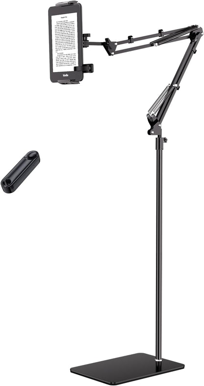 Tryone Tablet Bodenständer mit RF Fernbedienung von 4,7-16.1 Zoll Seitenwenden zum Lesen für Kindle, von 4,7-16.1 Zoll