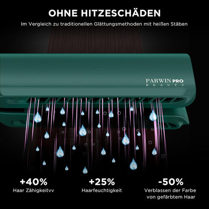PARWIN PRO BEAUTY Air Haarglätter, Ionen Air Glätteisen 1200W, Dunkelgrün