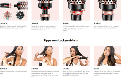 Terviiix Thermobürsten-Set 3-in-1, One Temp 200℃ Heizbürste zum Verdicken und Bürsten von Haaren, schnell reinigende Keramik-Heißbürste, abrasive Thermobürste, Dual-Spannung