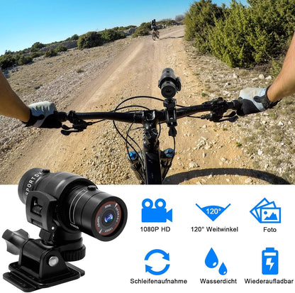TANGMI Action Cam, 1080P HD Helmkamera, 120° Weitwinkel Video/Fotoaufnahme für Fahrrad, Motorrad und Auto