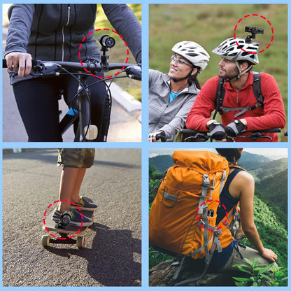 TANGMI Action Cam, 1080P HD Helmkamera, 120° Weitwinkel Video/Fotoaufnahme für Fahrrad, Motorrad und Auto
