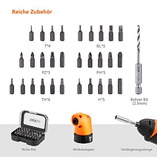 Tacklife Akkuschrauber,  SDP51DC 3,6 V 2000 mAh wiederaufladbarer Lithium-Akku