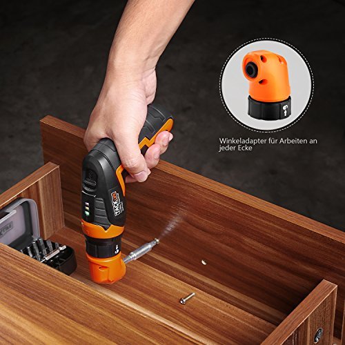 Tacklife Akkuschrauber,  SDP51DC 3,6 V 2000 mAh wiederaufladbarer Lithium-Akku