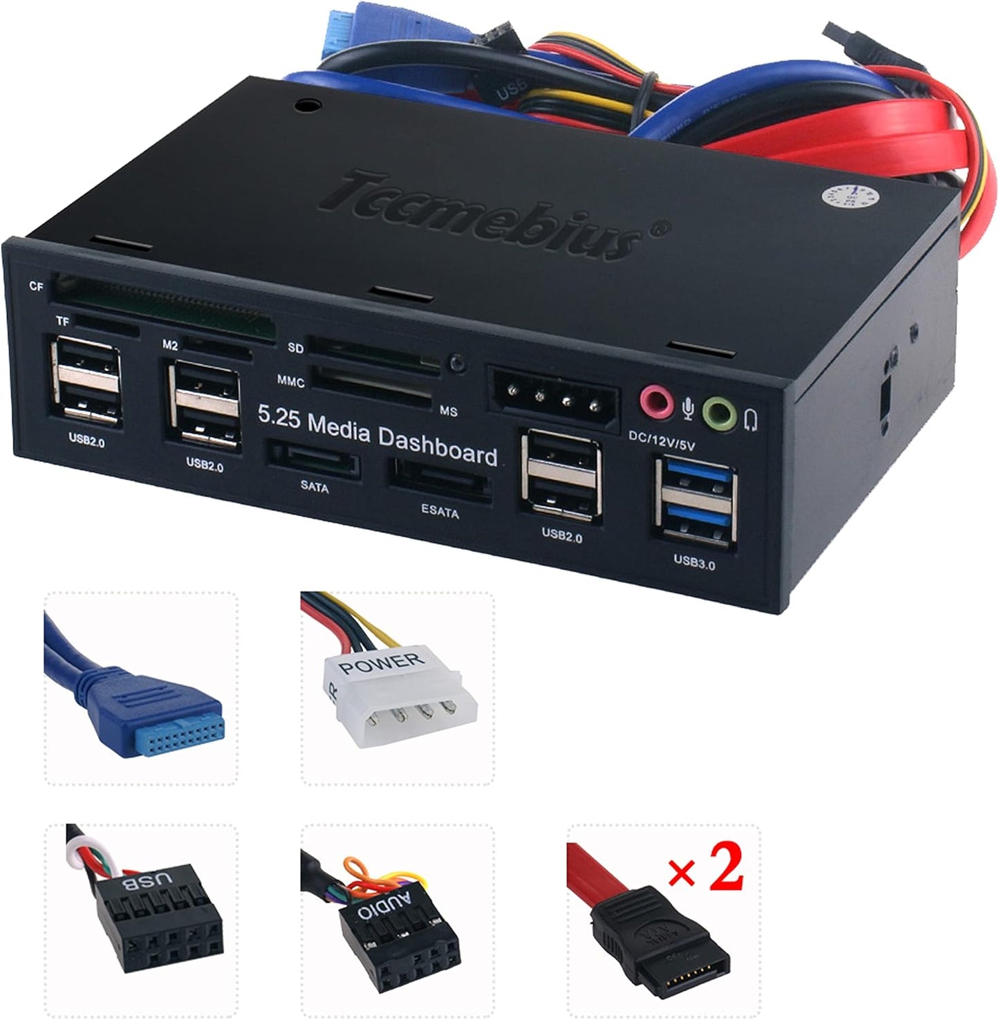 Tccmebius TCC-QL5E 5.25 Zoll PC Multifunktionale Dashboard Media Frontplatte Audio