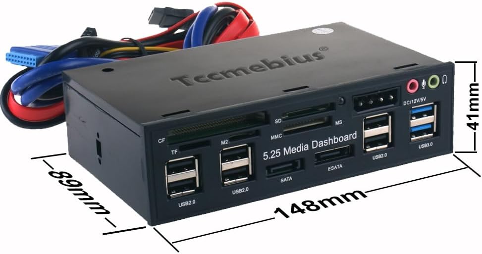 Tccmebius TCC-QL5E 5.25 Zoll PC Multifunktionale Dashboard Media Frontplatte Audio