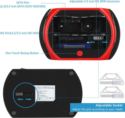 Tccmebius TCC-S862-DE USB 2.0 zu SATA IDE Dual-Bay HDD Festplatte Docking-Station