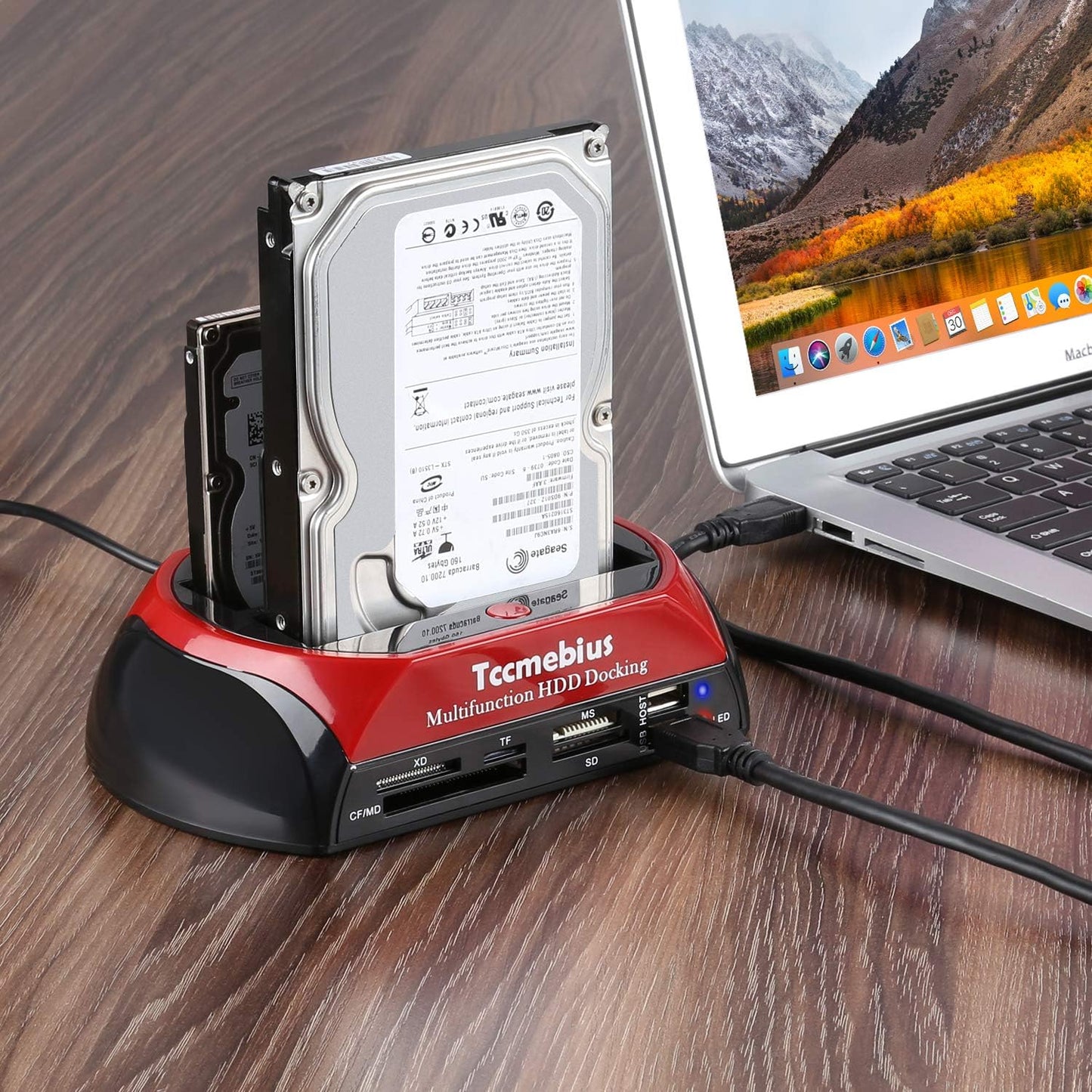 Tccmebius TCC-S862-DE USB 2.0 zu SATA IDE Dual-Bay HDD Festplatte Docking-Station