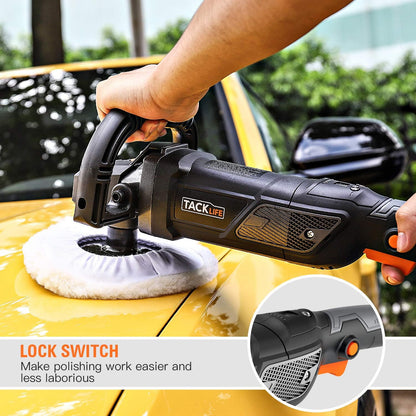 Tacklife PPGJ01A 7-Zoll-12,5-Ampere-Poliermaschine mit variabler Geschwindigkeit, digitalem Bildschirm und LCD-Anzeige, abnehmbaren Griffen