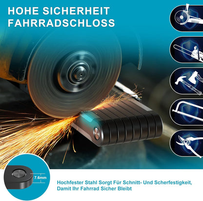 TECHCYC Faltschloss Fahrrad 120cm Sicherer Diebstahlschutz ,Gehärteter Stahl,3 Schlüsseln
