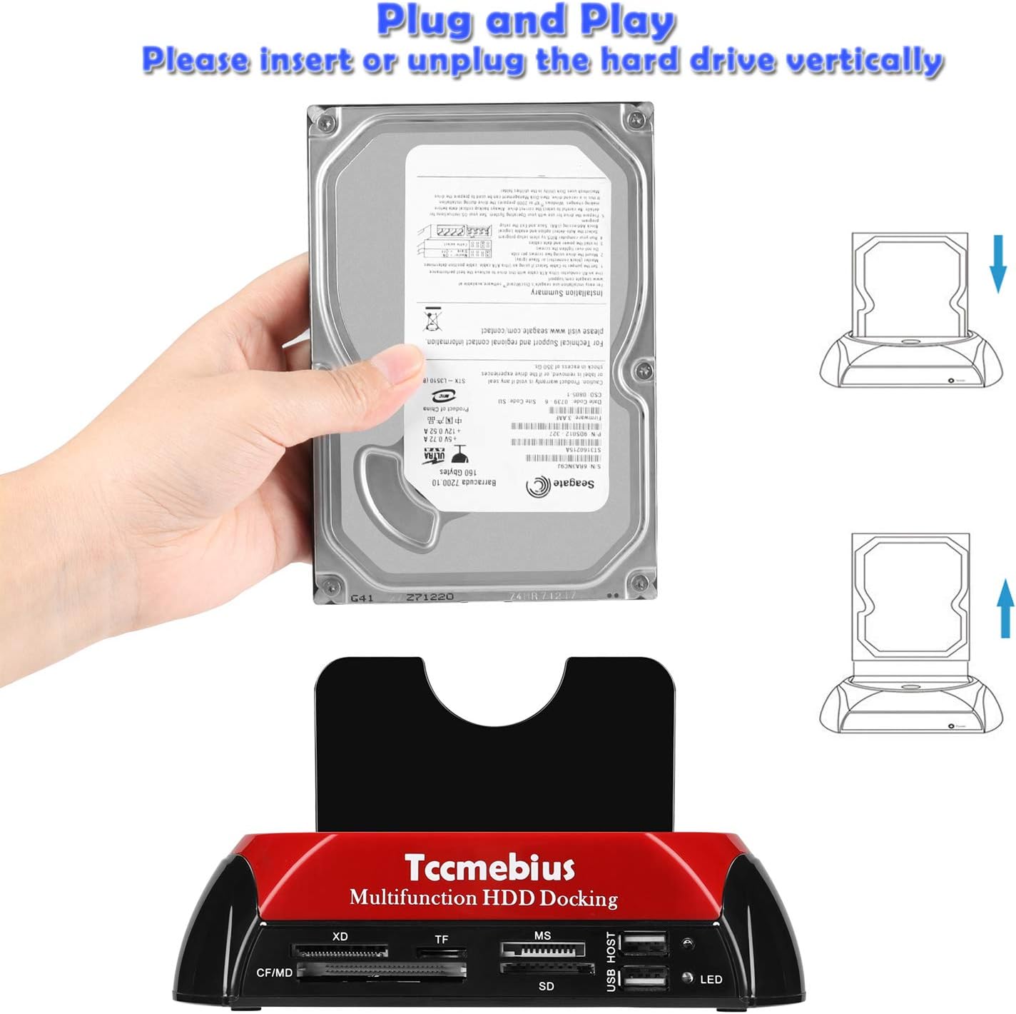 Tccmebius TCC-S862-DE USB 2.0 zu SATA IDE Dual-Bay HDD Festplatte Docking-Station