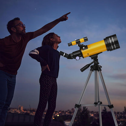 Teleskop Astronomie, 70mm Blende & Aperture 400mm (20-200X),Refraktor,Fernbedienung,