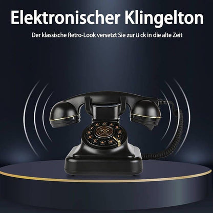 Retro wählscheibentelefon Festnetztelefone Klassisches mit Wählscheibe Einstellbare Lautstärke Schwarz