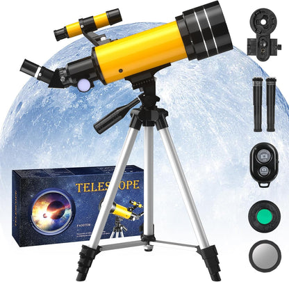 Teleskop Astronomie, 70mm Blende & Aperture 400mm (20-200X),Refraktor,Fernbedienung,