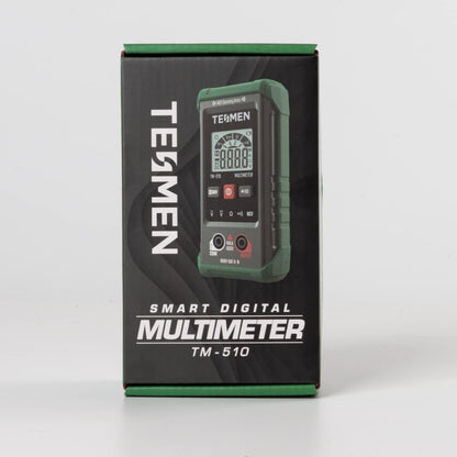 TESMEN TM-510 Digitalmultimeter, 4000 Zähler Messgerät, Voltmeter mit automatischem Nachrichtenbereich, intelligente Nachricht; Spannungsprüfer Misst AC/DC Spannung, Widerstand, Durchgang – Grün