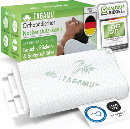 TAGAMU Orthopädisches Nackenstützkissen Memory Foam Ergonomisch