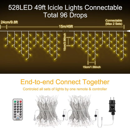 Targetone LED Fairy Lights 528 LEDs 15 m 11 Modes,IP44 Copper Wire Lights