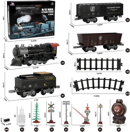 Thank Bey Elektrischer Zug Set,Elektrische Dampfeisenbahn Retro mit Fernsteuerung