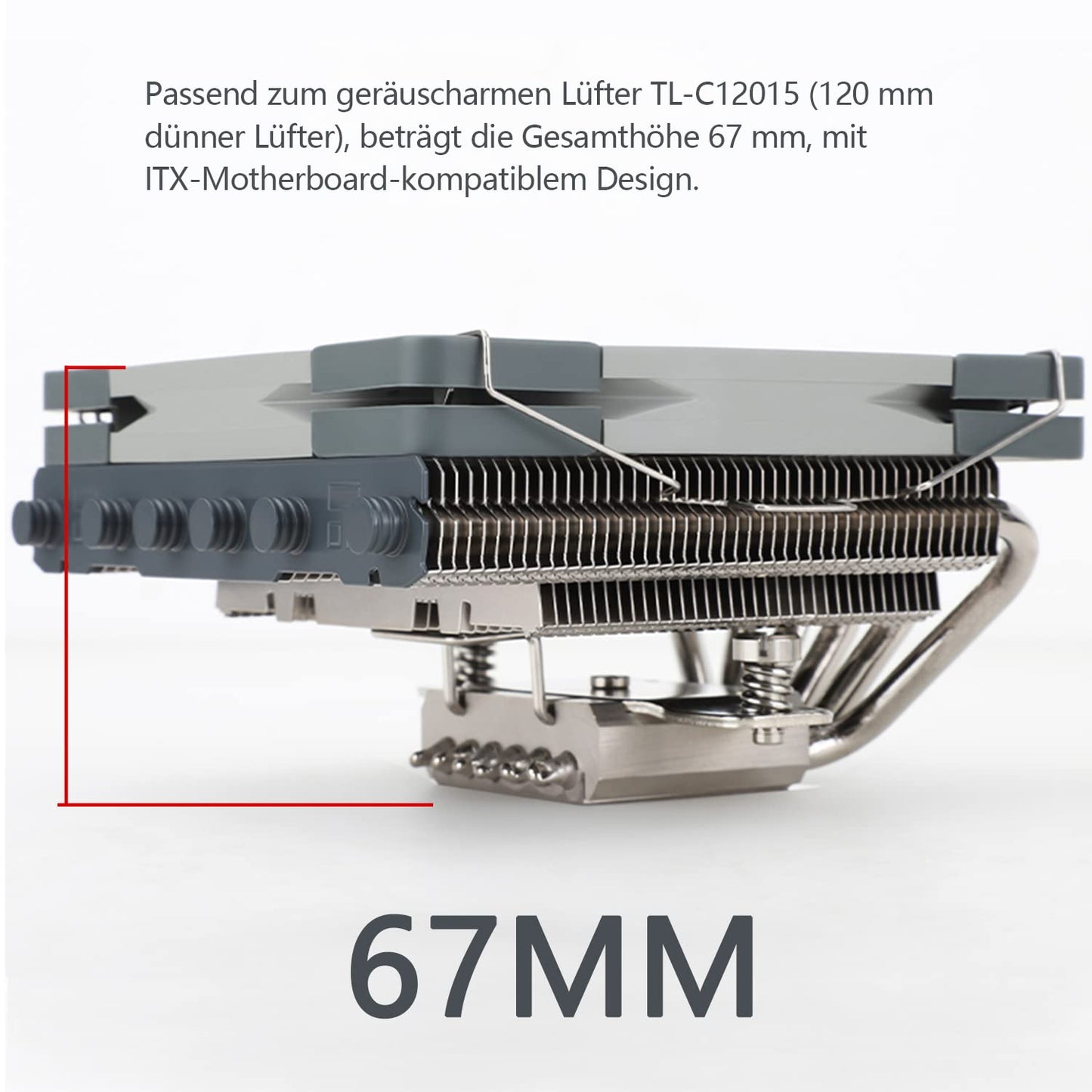 Thermalright AXP120-X67 Low-Profile-CPU-Luftkühler mit recht 120-mm 6 Heatpipes