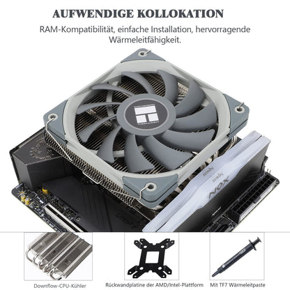 Thermalright AXP120-X67 Low-Profile-CPU-Luftkühler mit recht 120-mm 6 Heatpipes