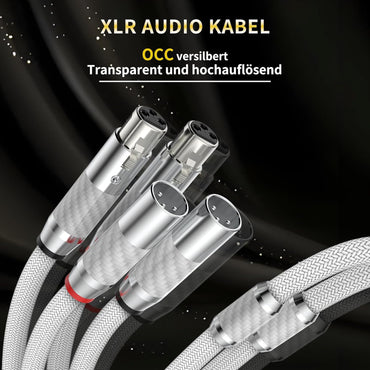 Tirstrup XLR Kabel Mikrofonkabel Versilbert DMX Patchkabel (1.5M,Weiß)