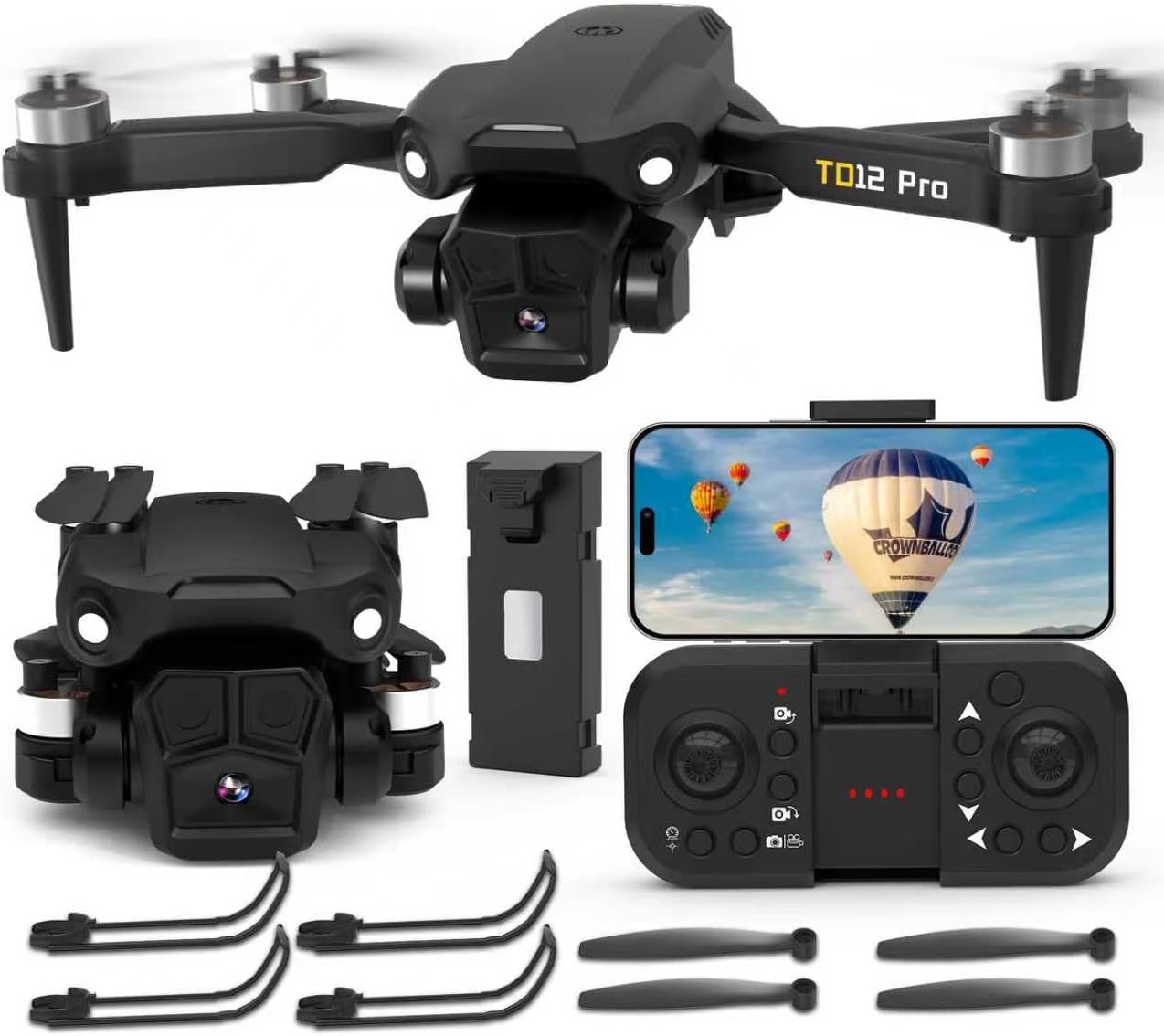 Toladrone TD12PRO Drohne mit Kamera 1080P, Bürstenloser Motor APP-Steuerung