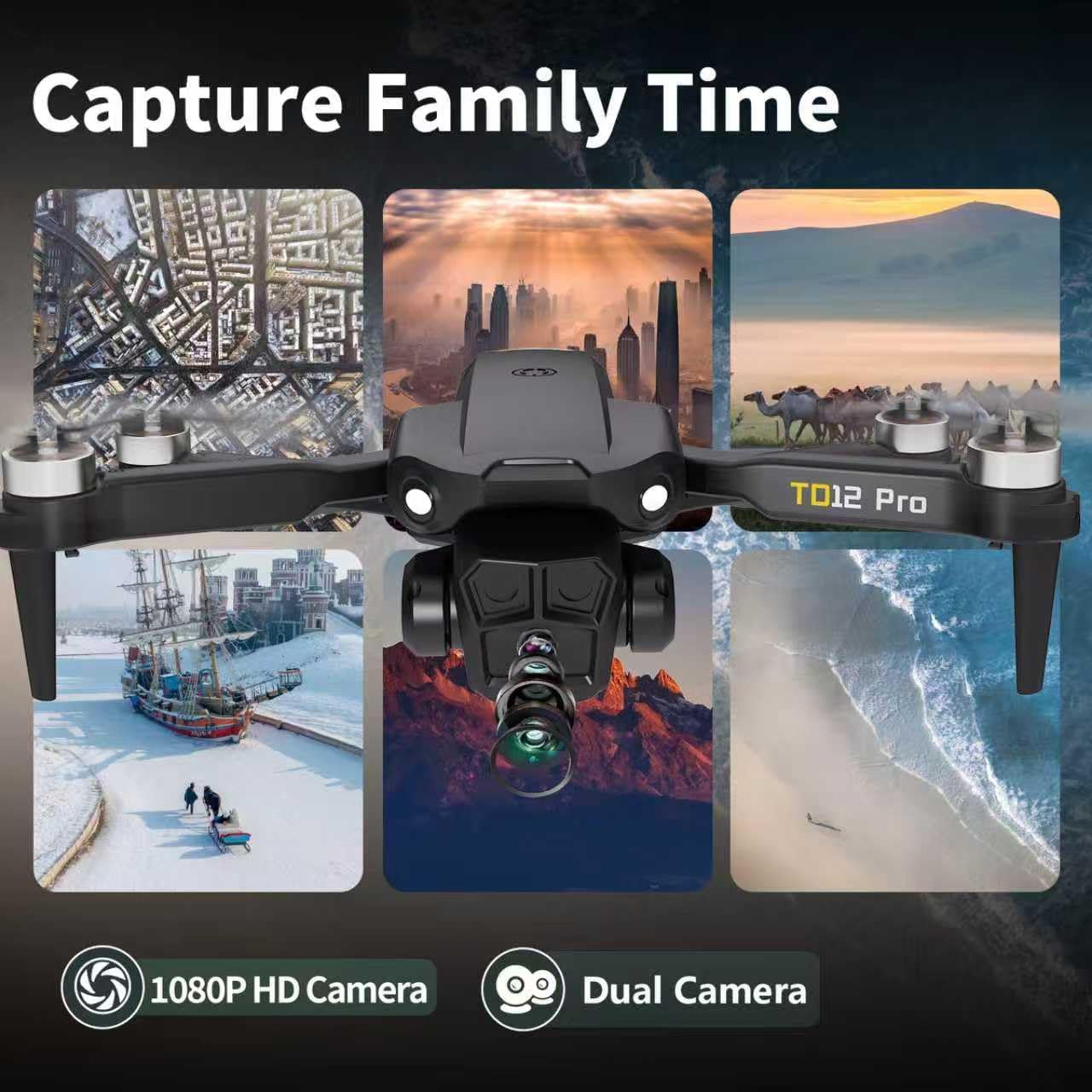 Toladrone TD12PRO Drohne mit Kamera 1080P, Bürstenloser Motor APP-Steuerung