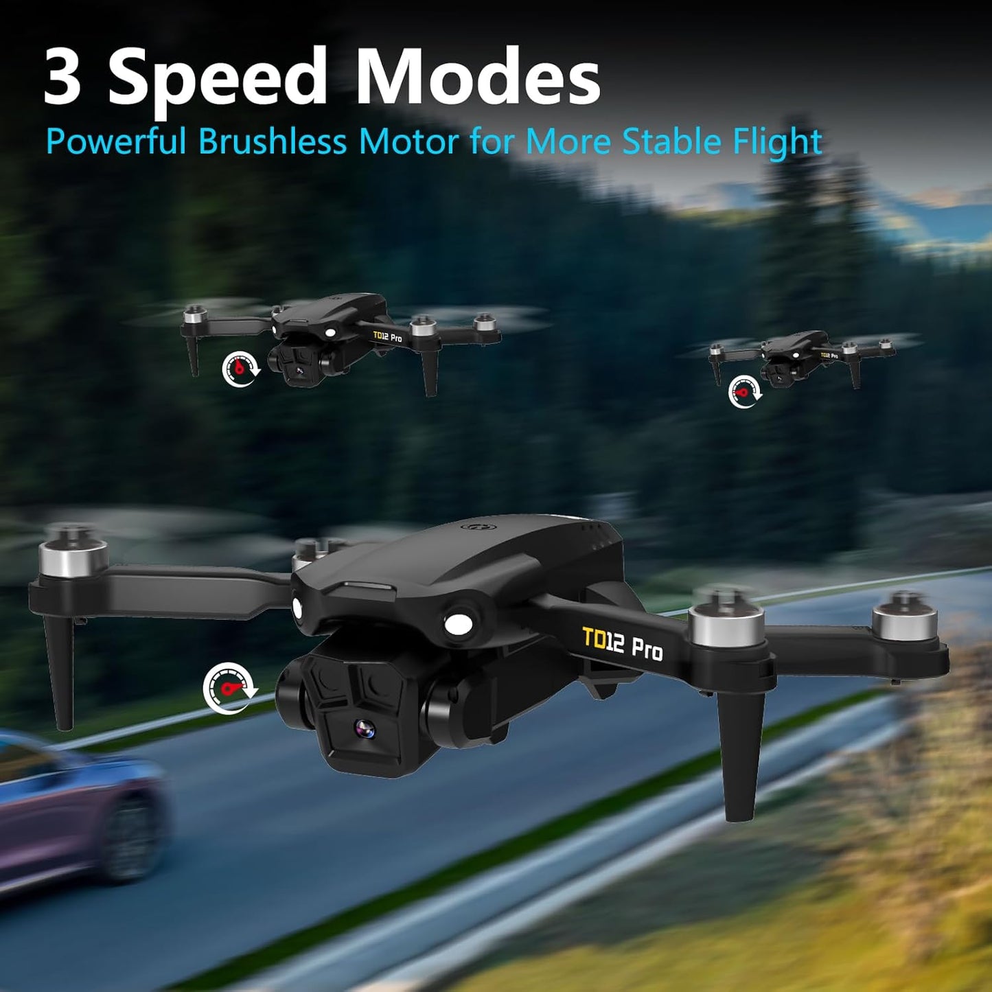 Toladrone TD12PRO Drohne mit Kamera 1080P, Bürstenloser Motor APP-Steuerung