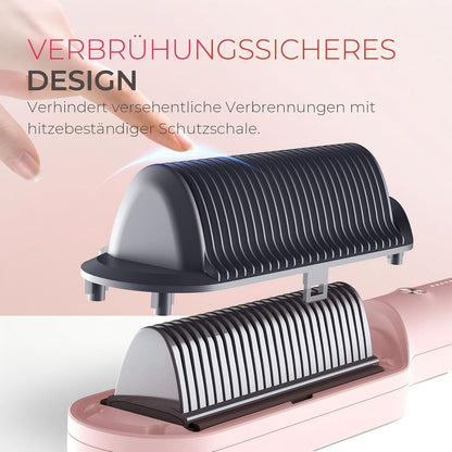 TYMO RING Glättbürste Haarglätter Bürste, Keramik Haarbürste 2 in 1,5 Temp,Rosa